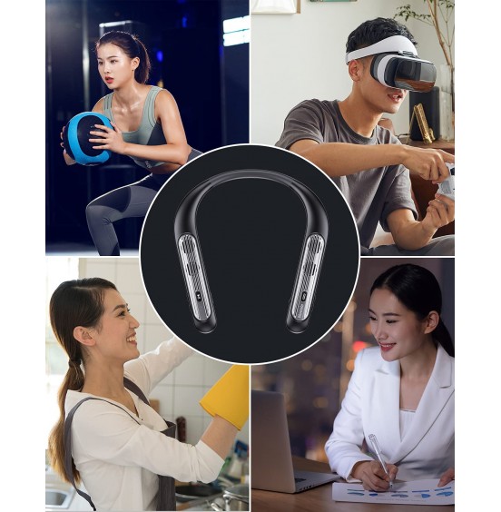 Bluetooth Speaker Bluenin Portable Bluetooth Speakers Wearable Neckband Bluetooth Speakers, Wireless Collar Speaker CVC 8.0 Noise Cancelling 3D Sound Personal Sport Speaker with Mic(Black)