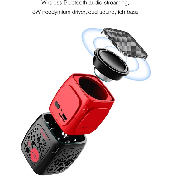 Small Bluetooth Speaker,ALLWAY Ultra Compact Mini Portable Bluetooth Speakers with Loud Stereo Sound,Rich bass,TF Card Port,164 Feet Bluetooth 5.0 Range for Laptop,iPhone,Echo,Car and More